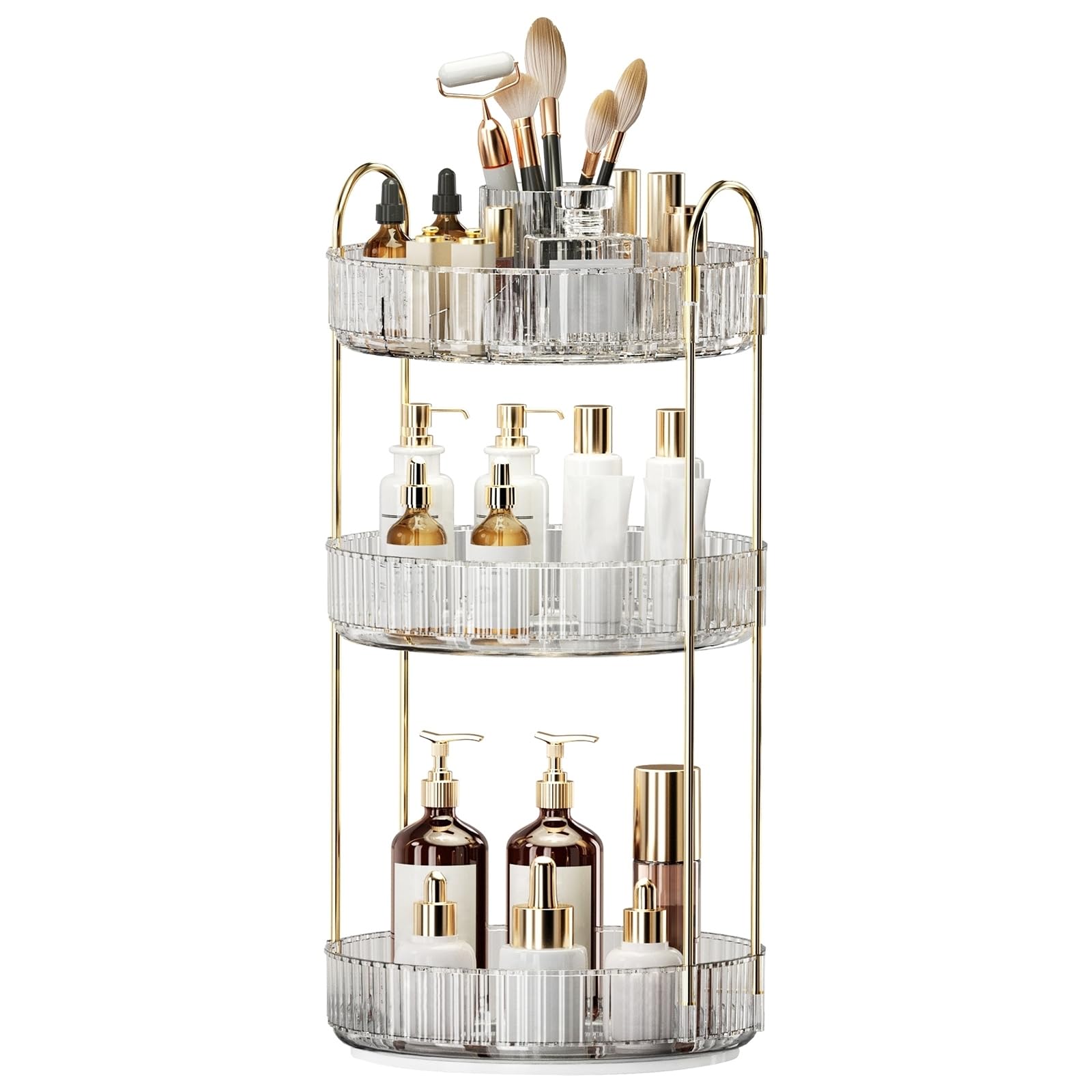 Home Essentials Bathroom Storage - منظم مكياج دوّار 360 درجة، صندوق