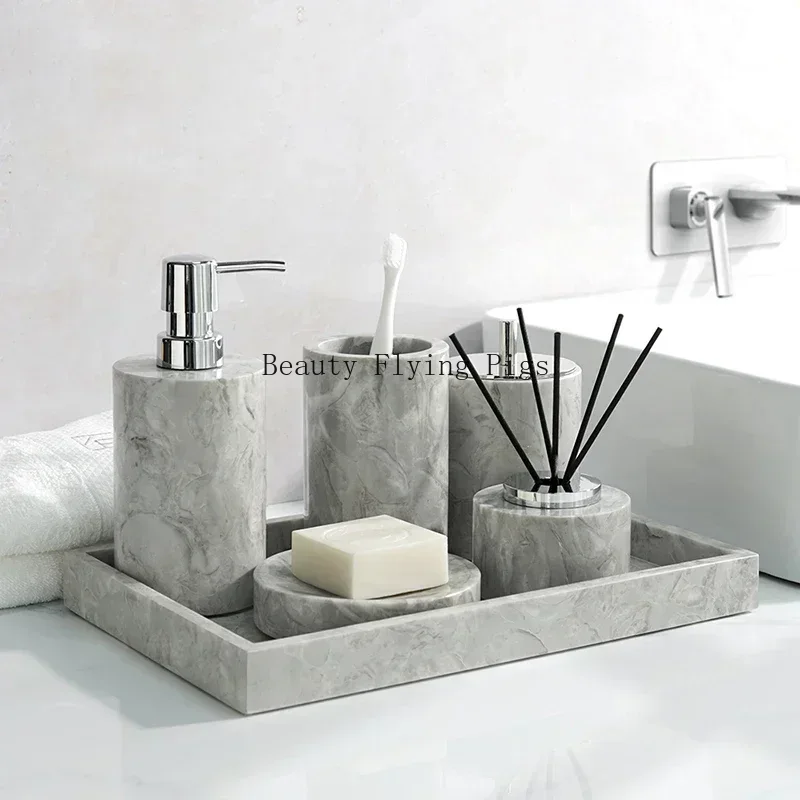 Zara Home Bathroom Set - مجموعات إكسسوارات الحمام من الرخام الطبيعي