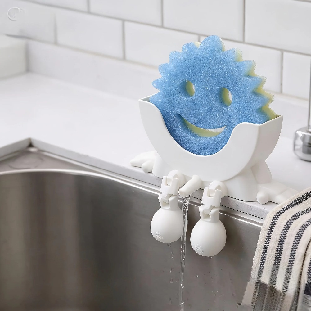 Home Bathroom Sink - حامل صابون وإسفنجة قابل للتصريف 2