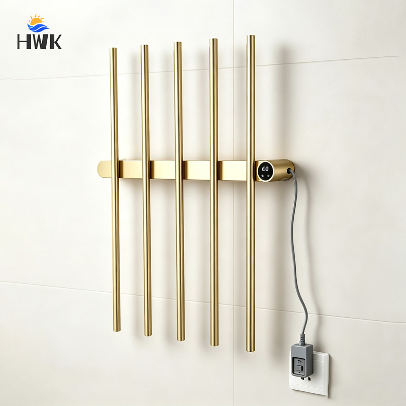 Towel Warmer Electric - حامل مناشف كهربائي عمودي بلون ذهبي