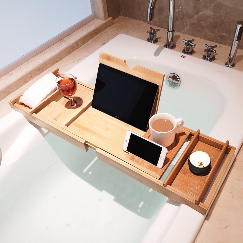 Bath Caddy Tray - مكافحة زلة حمام الرف تلسكوبي متعددة