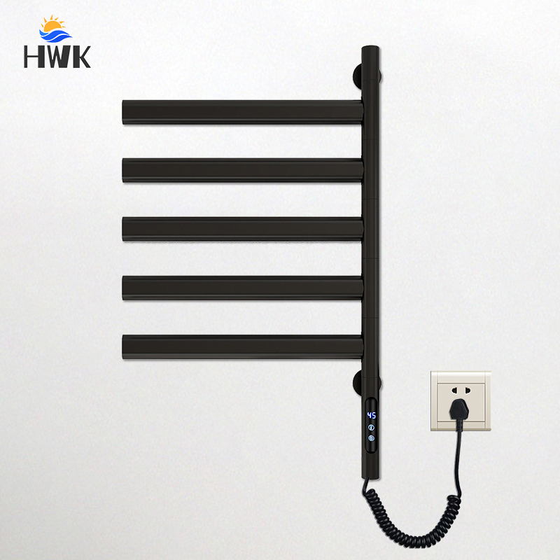 Towel Warmer Electric - أسود/أبيض/رمادي تسخين كهربائي قضيب تعليق المناشف