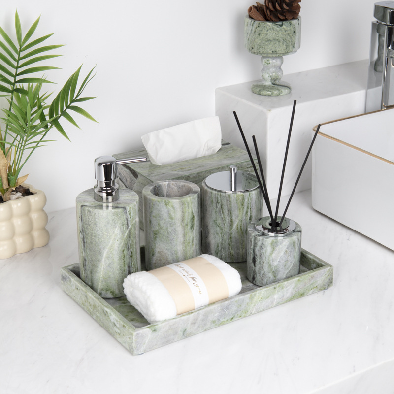 Zara Home Bathroom Set - طقم صينية حمام رخامية فاخرة من