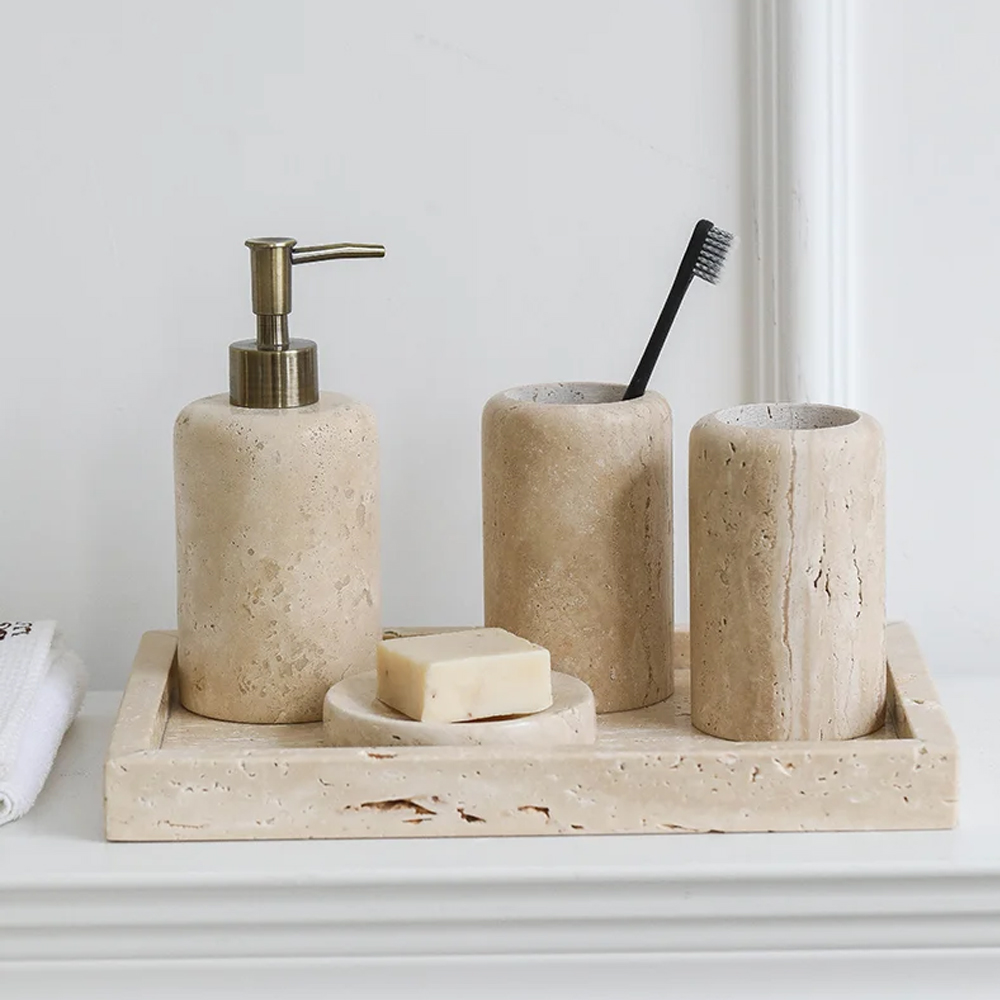 Zara Home Bathroom Set - طقم حمام بتصميم نورديك من الحجر
