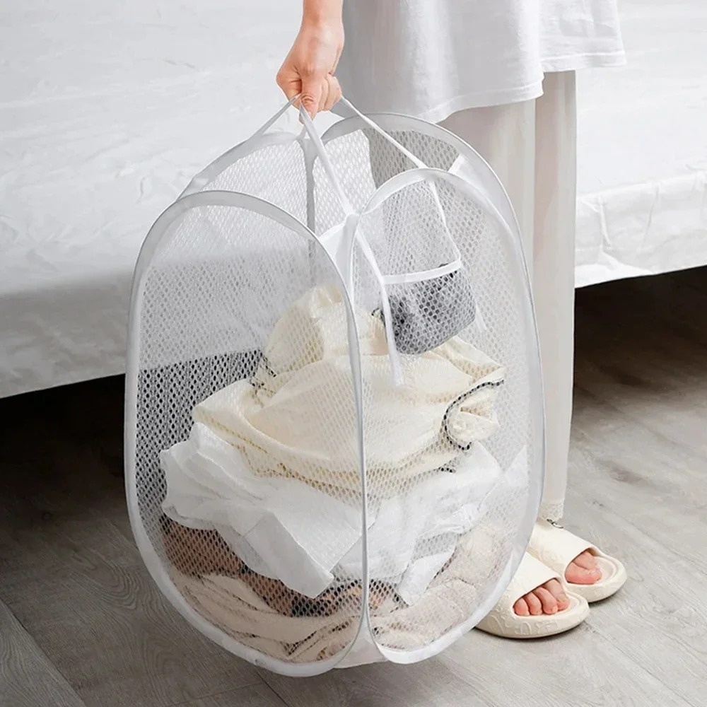Home Goods Bathroom Storage - سلة غسيل شبكية قابلة للطي بسعة