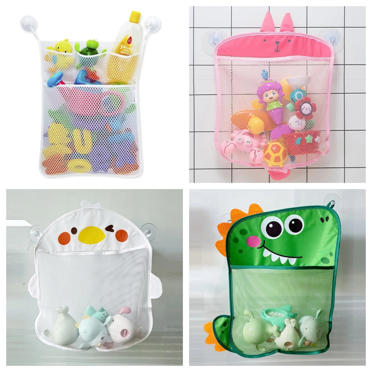 Home Goods Bathroom Storage - حقيبة شبكية لحمام الأطفال بأشكال حيوانات