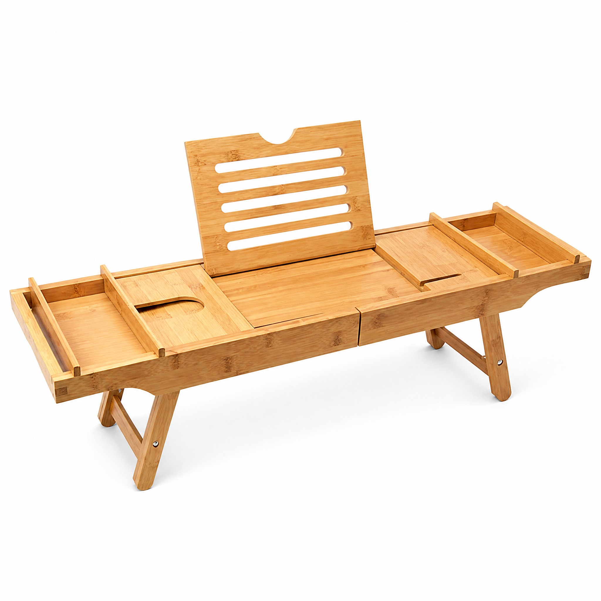 Bath Caddy Tray - صينية حوض استحمام فاخرة من الخيزران