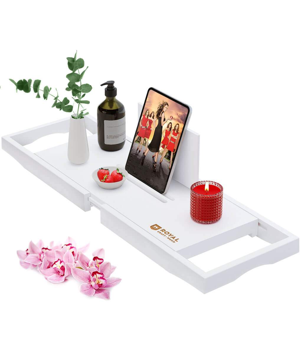 Bath Caddy Tray - رف حمام فاخر قابل للتمدد من