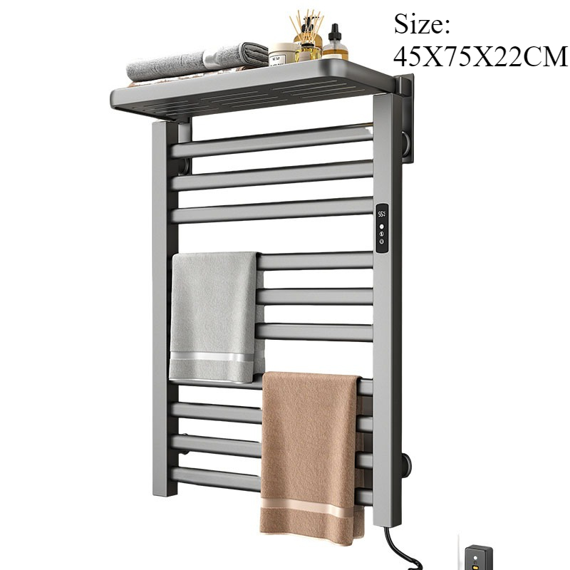 Towel Warmer Electric - حامل مناشف كهربائي معدني للحمام، رف