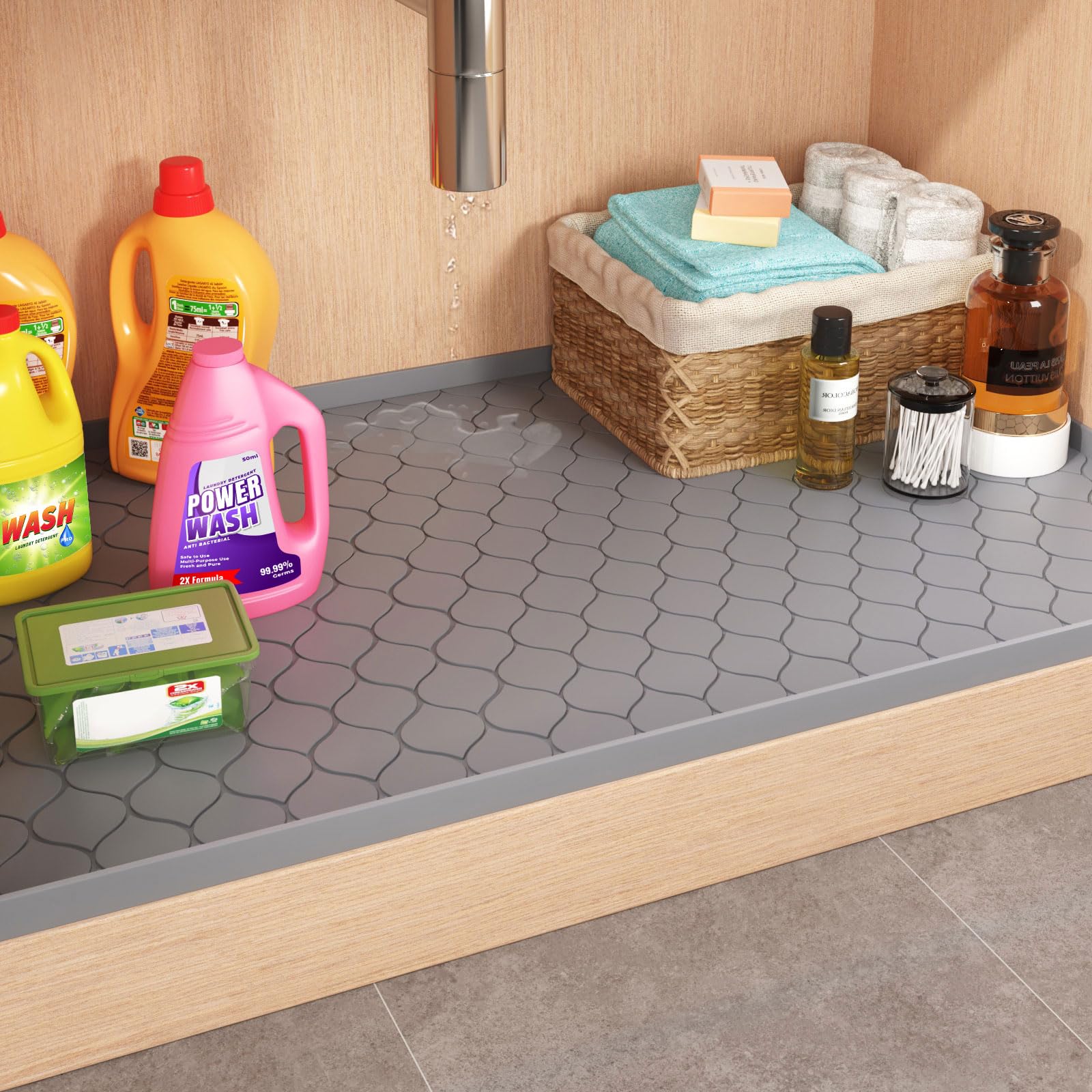 حصيرة سيليكون تحت الحوض، أدوات - مراجعة Home Essentials Bathroom Storage وسعره