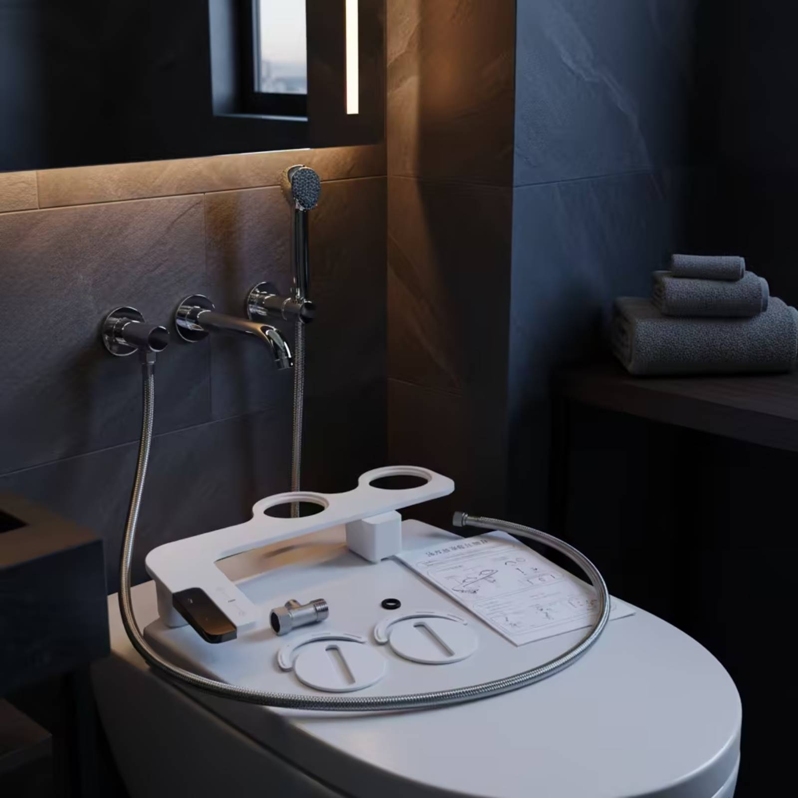 شطاف مع لوحة تحكم جانبية، تصمي - مراجعة Home Bathroom Design وسعره