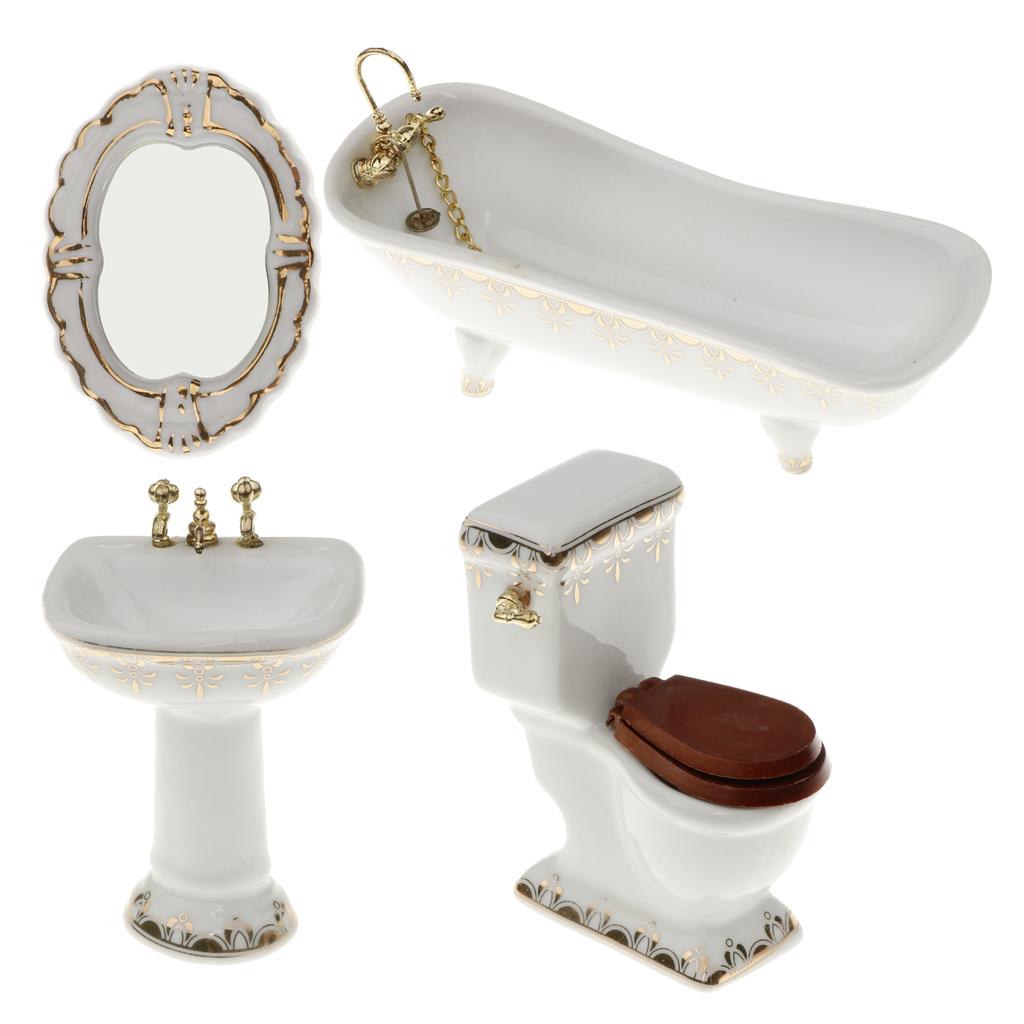 طقم حمام سيراميك مصغر لبيت الد - مراجعة Home Bathroom Sink وسعره