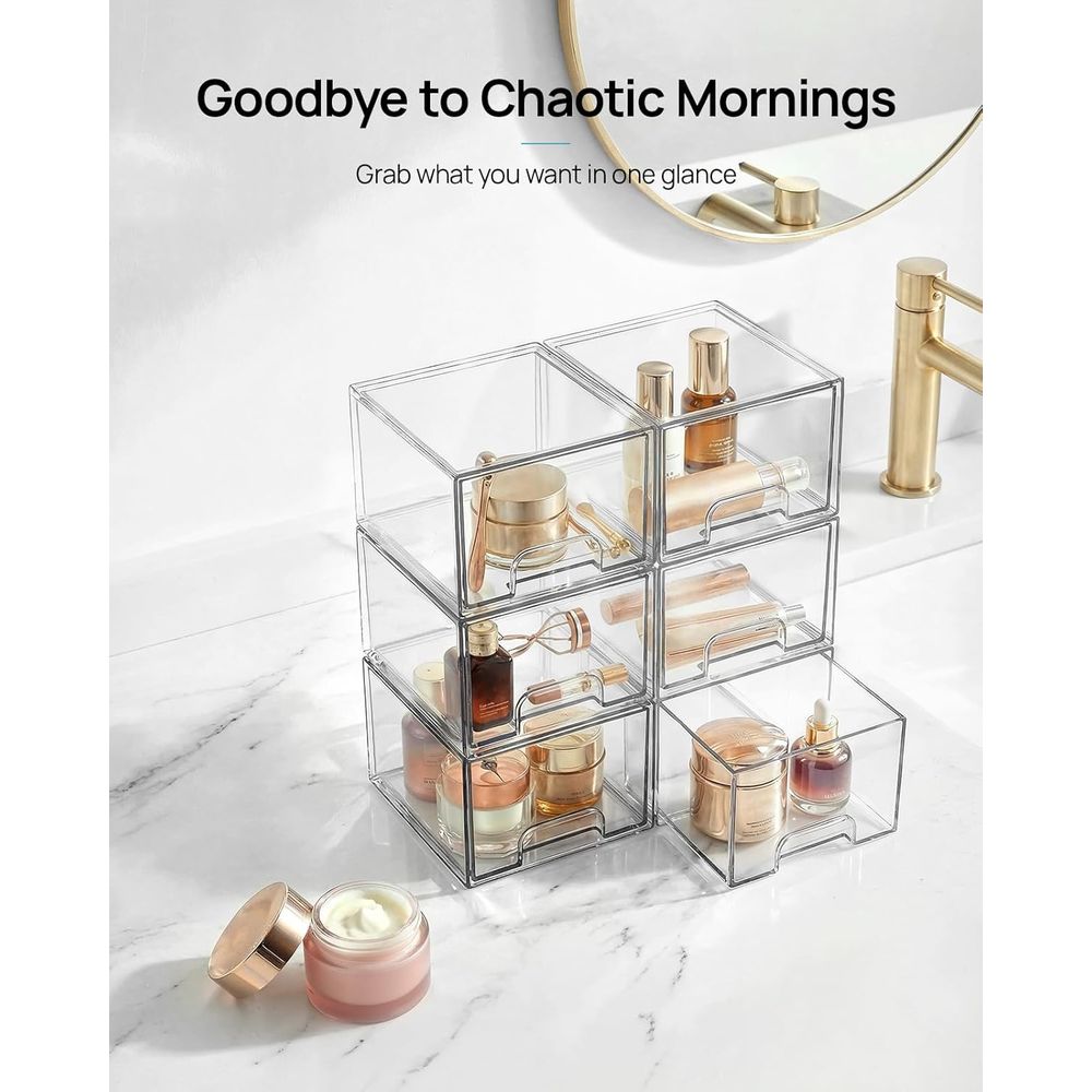 أدراج تخزين صغيرة شفافة قابلة  - مراجعة Home Goods Bathroom Storage وسعره