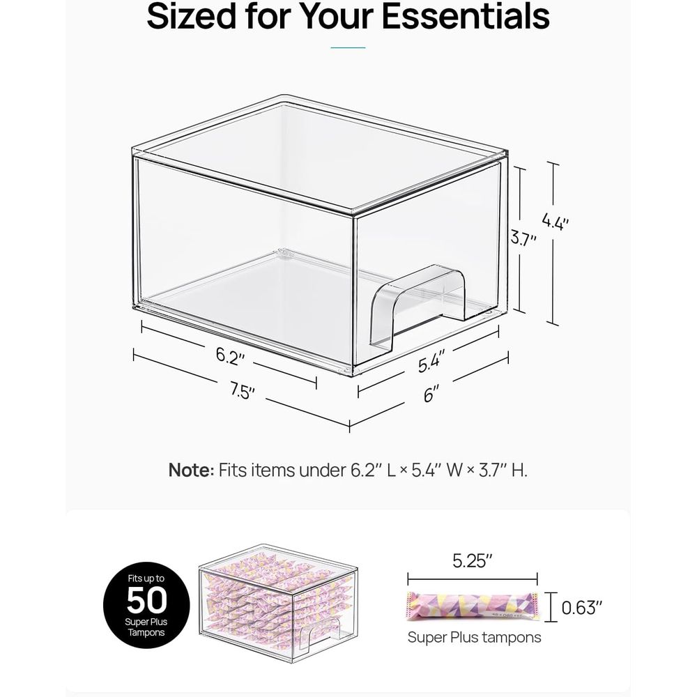 أدراج تخزين صغيرة شفافة قابلة  - مراجعة Home Goods Bathroom Storage وسعره