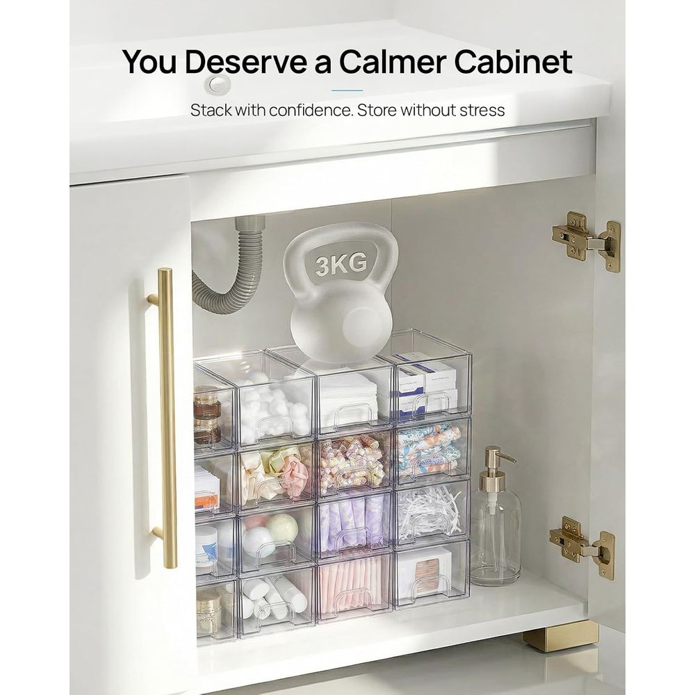 أدراج تخزين صغيرة شفافة قابلة  - مراجعة Home Goods Bathroom Storage وسعره