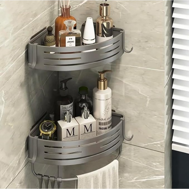 منظم زاوية للحمام قابل للتركيب - مراجعة Bath Caddy Tray وسعره