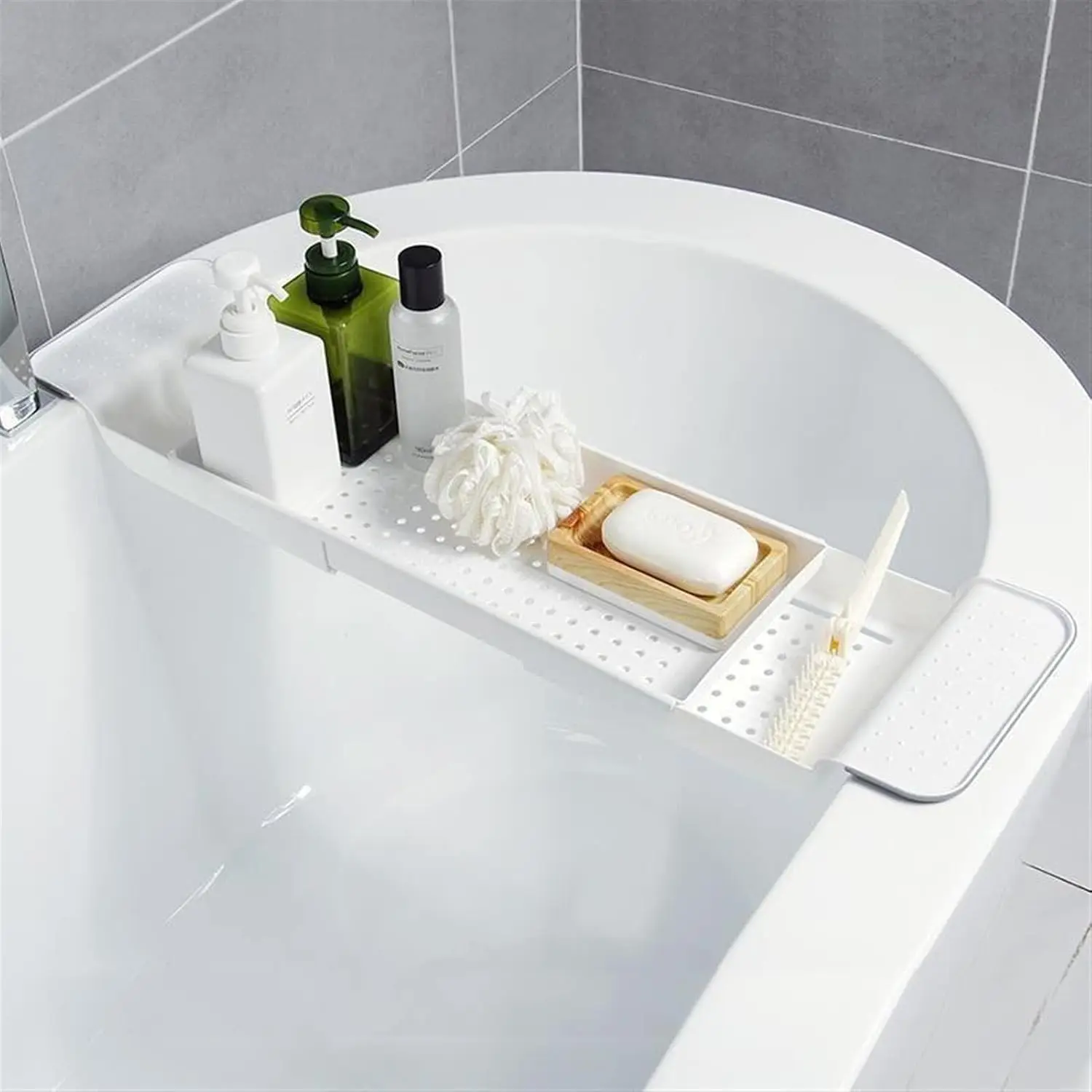 رف حوض الاستحمام القابل للتمدي - مراجعة Bath Caddy Tray وسعره