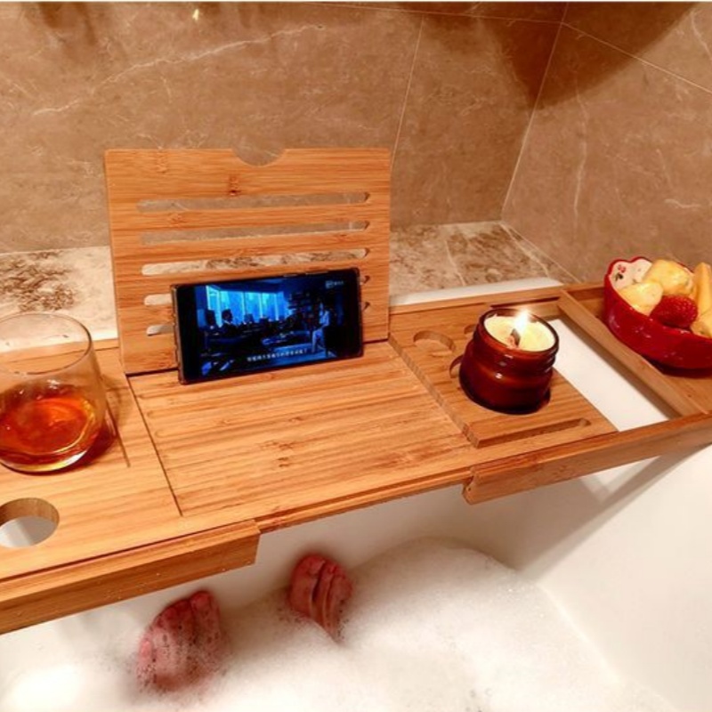 جديد قابل للتعديل المنزل علبة  - مراجعة Bath Caddy Tray وسعره