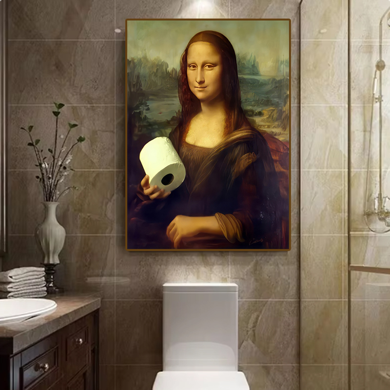 لوحة فنية تجريدية مضحكة للحمام - مراجعة Home Bathroom Design وسعره