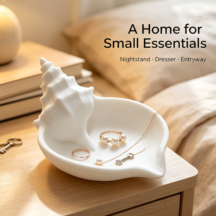 صينية مجوهرات بيضاء غير لامعة  - مراجعة Home Essentials Bathroom Storage وسعره