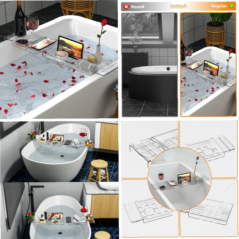 منظم دش قابل للتعديل والتمدد،  - مراجعة Bath Caddy Tray وسعره