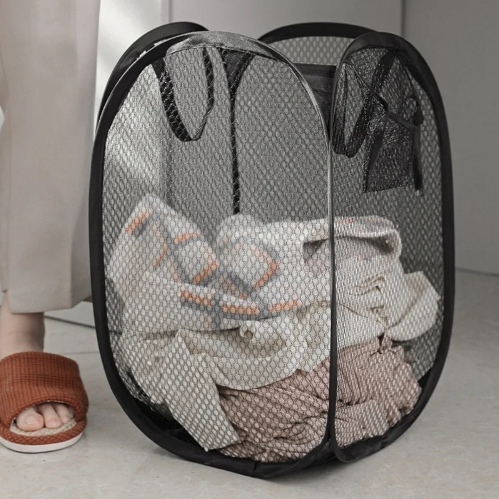 سلة غسيل شبكية قابلة للطي بسعة - مراجعة Home Goods Bathroom Storage وسعره