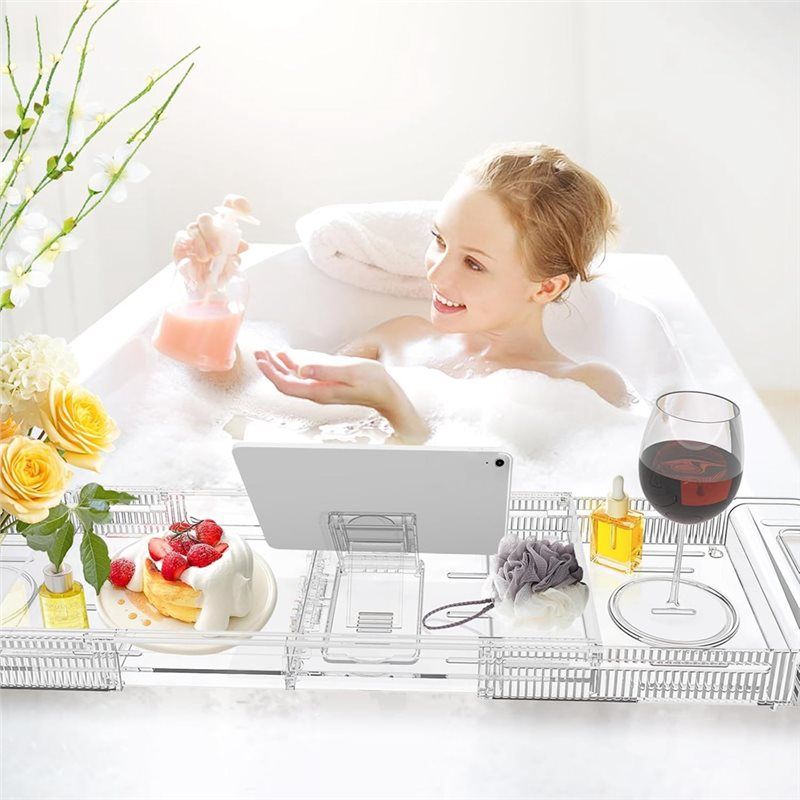 AEE2-صينية حمام قابلة للتمدد ل - مراجعة Bath Caddy Tray وسعره