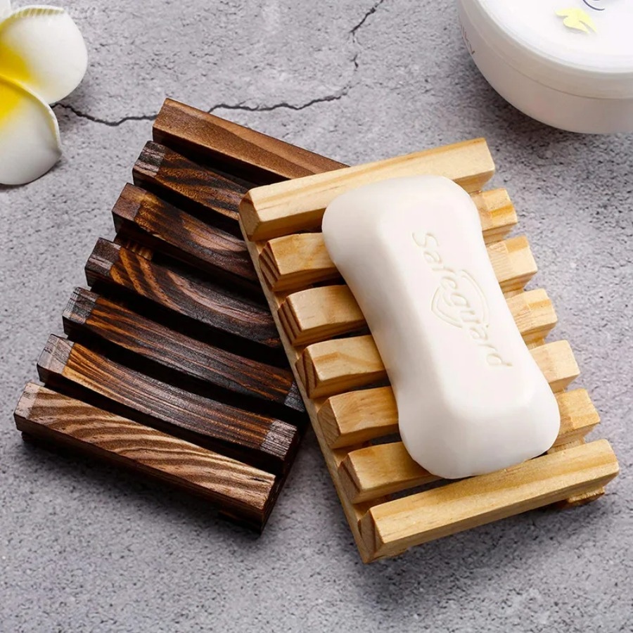 حامل صابون من الخيزران الطبيعي - مراجعة Home Essentials Bathroom Storage وسعره