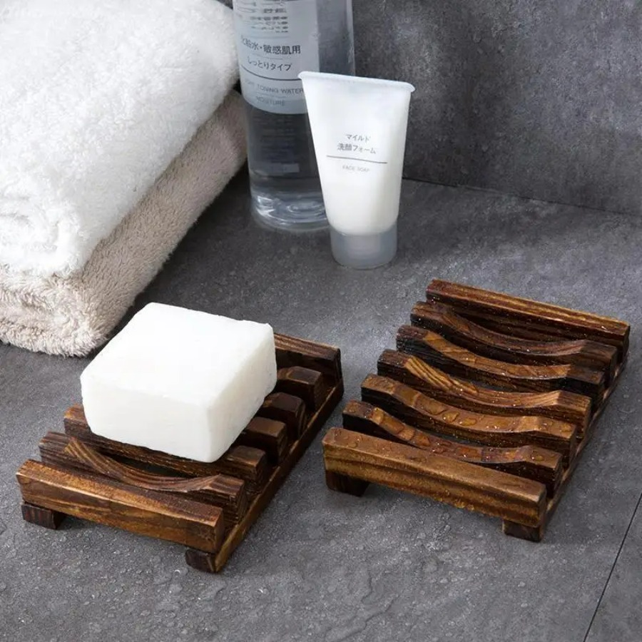 حامل صابون من الخيزران الطبيعي - مراجعة Home Essentials Bathroom Storage وسعره