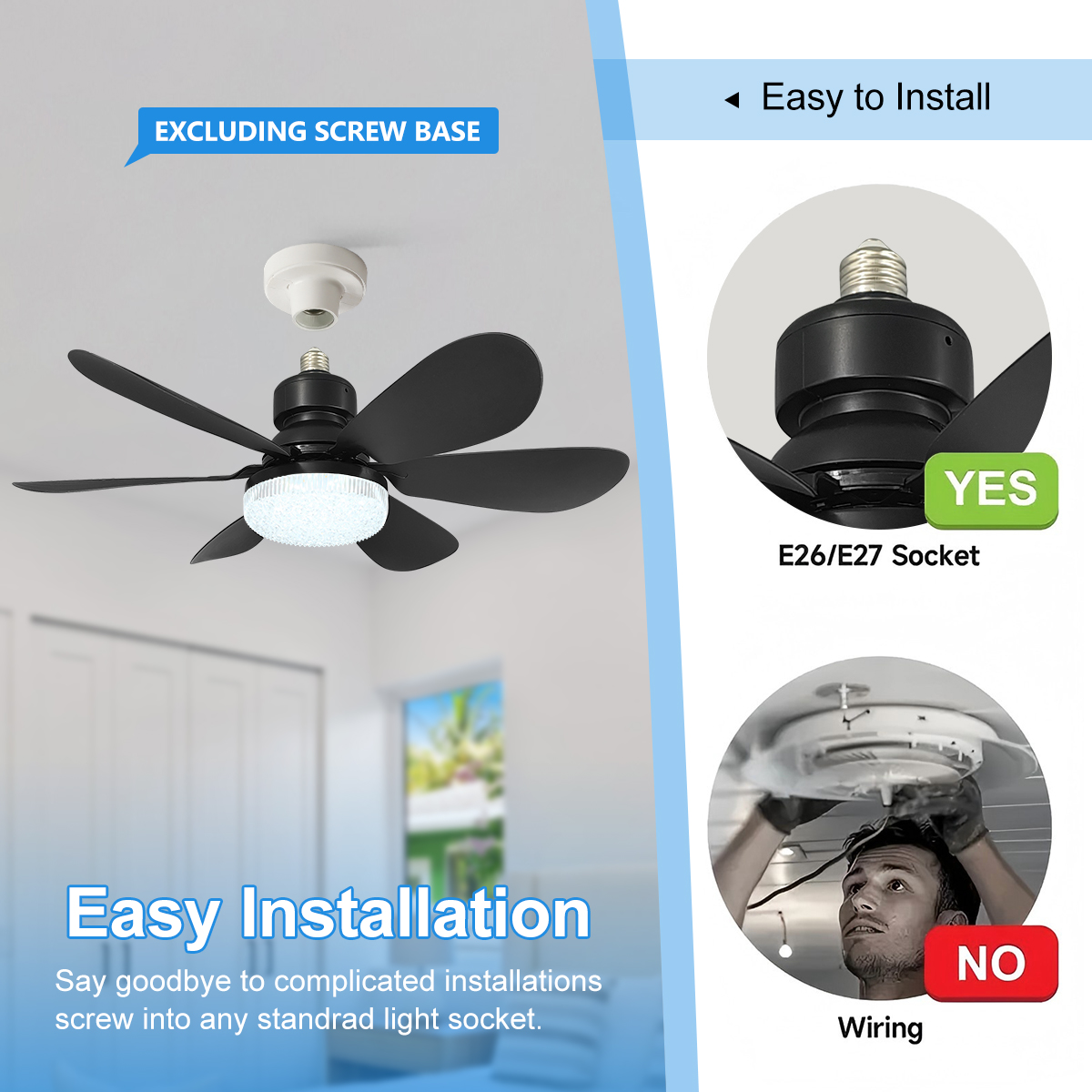 مصباح سقف بمروحة وغطاء كريستال - مراجعة Home Bathroom Fan وسعره