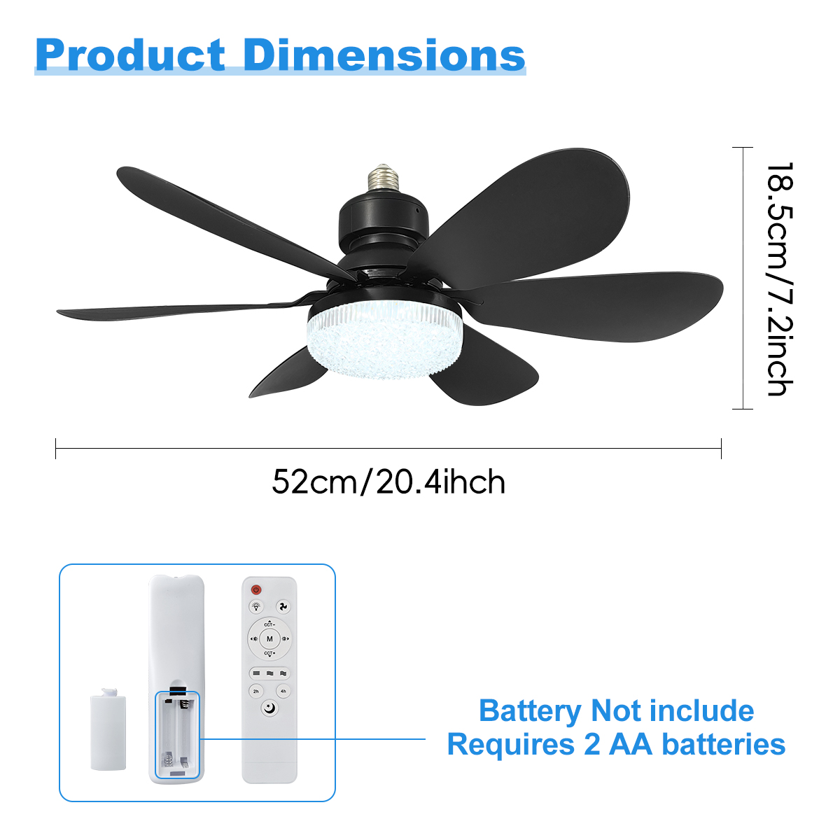 مصباح سقف بمروحة وغطاء كريستال - مراجعة Home Bathroom Fan وسعره