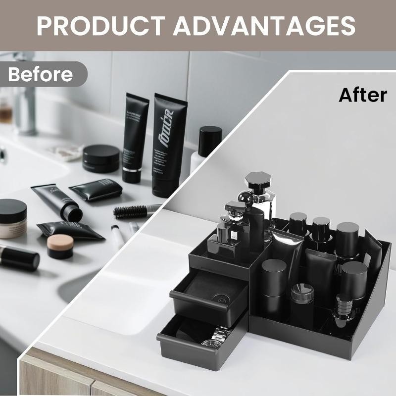 منظم مستحضرات تجميل أسود مع أد - مراجعة Bath Caddy Tray وسعره