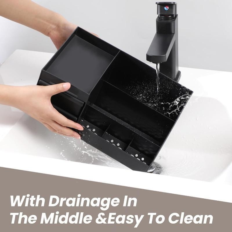 منظم مستحضرات تجميل أسود مع أد - مراجعة Bath Caddy Tray وسعره