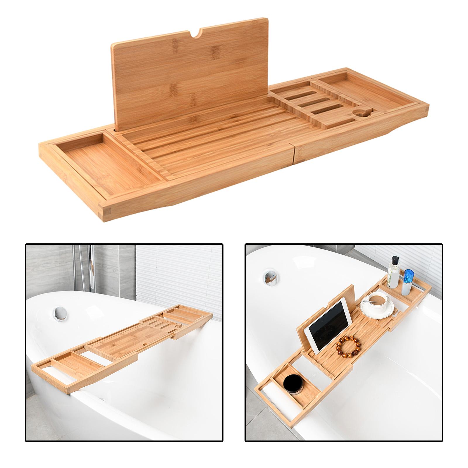 صينية حمام خشبية طبيعية قابلة  - مراجعة Bath Caddy Tray وسعره