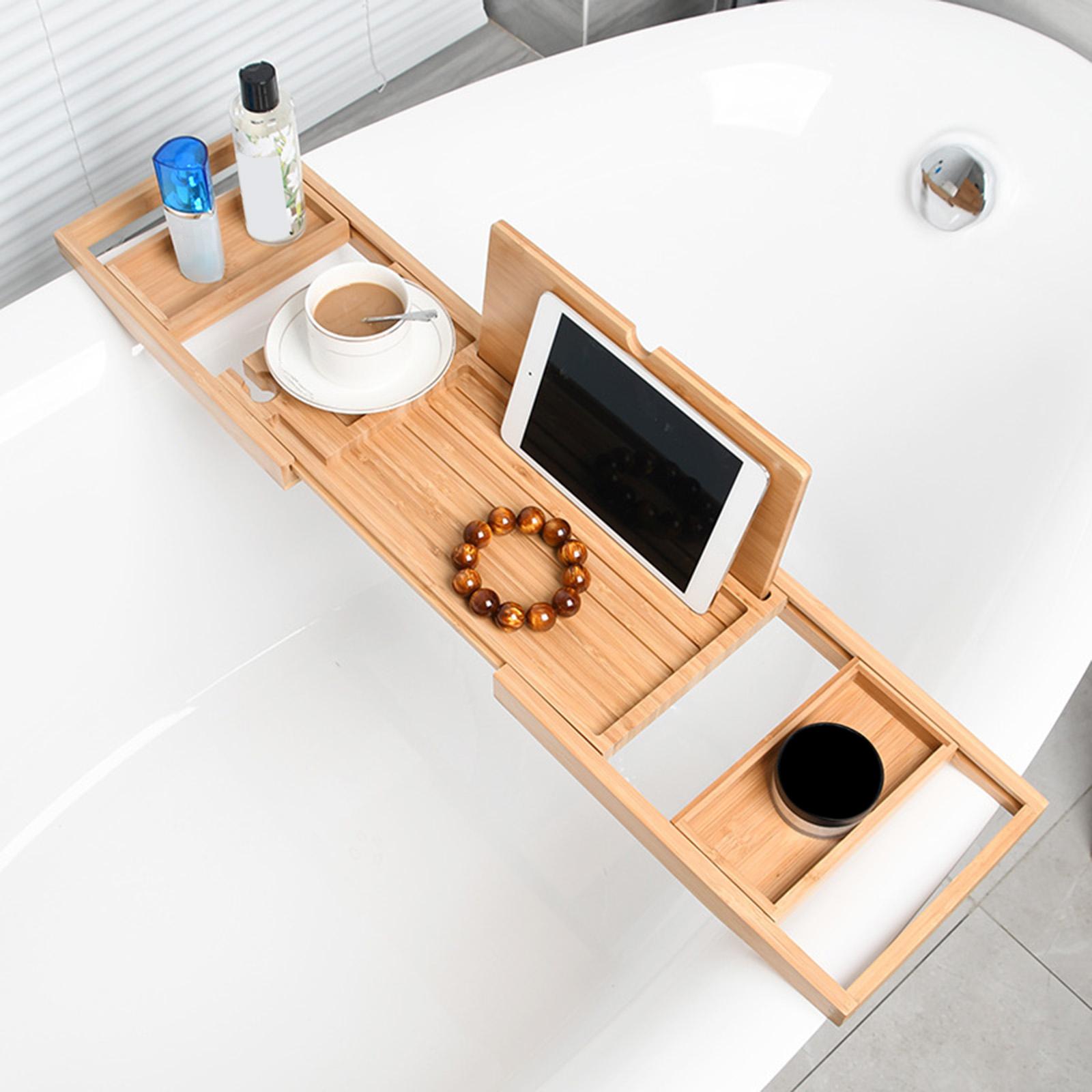 صينية حمام خشبية طبيعية قابلة  - مراجعة Bath Caddy Tray وسعره