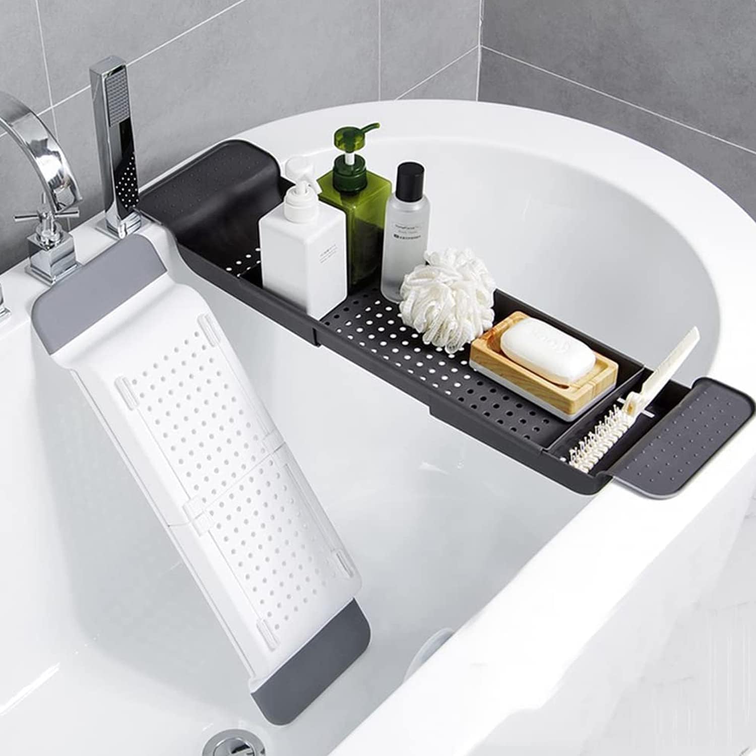 رف تخزين قابل للتوسيع من البلا - مراجعة Bath Caddy Tray وسعره